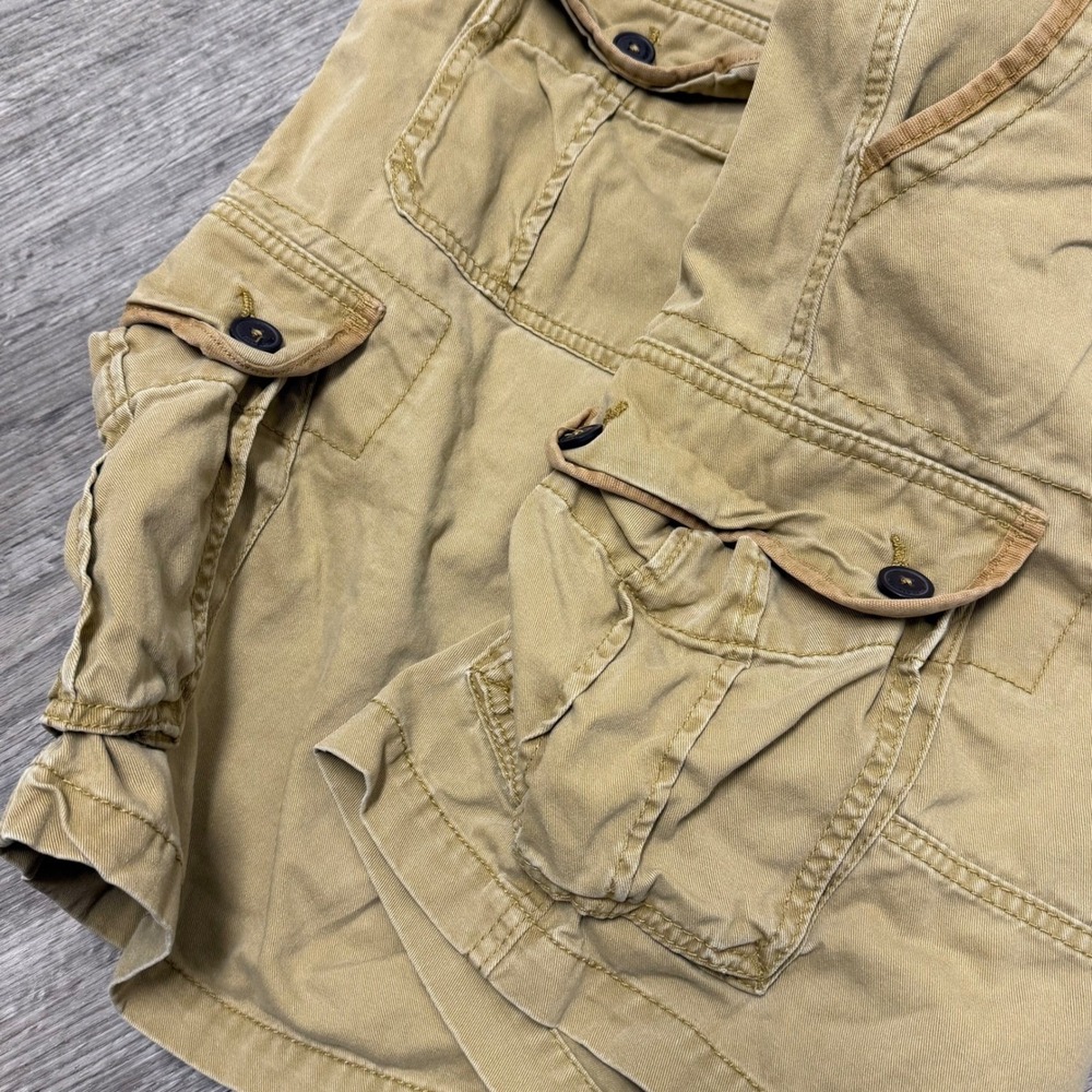 Aeropostale Mens Baggy Cargo Shorts Sz 36 Tan‎ Khaki Cotton Utility Y2K - Picture 9 of 9
